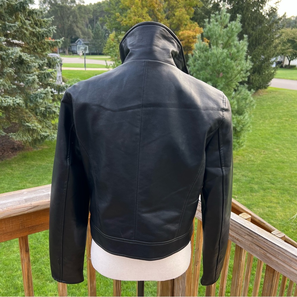 Blank NYC Faux Black Leather Full Zip Moto Jacket NWOT Sz M Lined Mob Wife - Picture 3 of 16